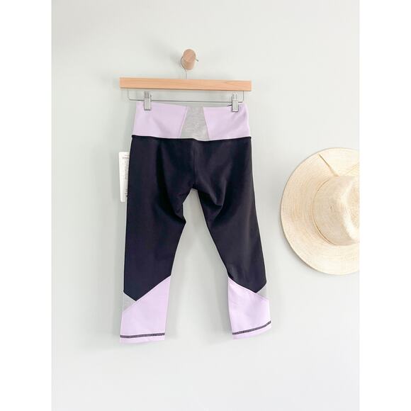 Lululemon | NWT | Embody Crop | Black Pretty Purple Heathered Medium Grey | Sz 4 - Picture 7 of 12